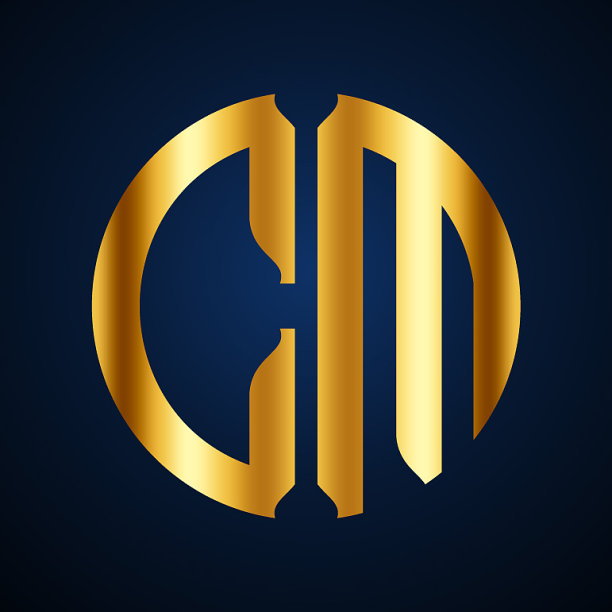 首字母c m圆形，优雅的金色图片下载