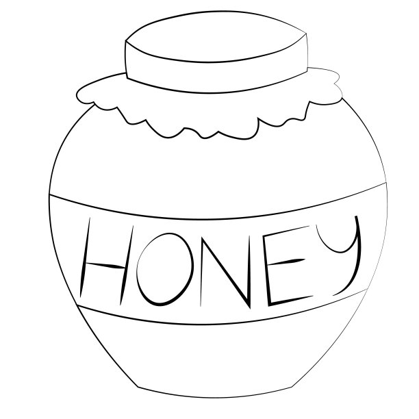 单元素蜂蜜罐。用黑色和白色绘制插图图片下载