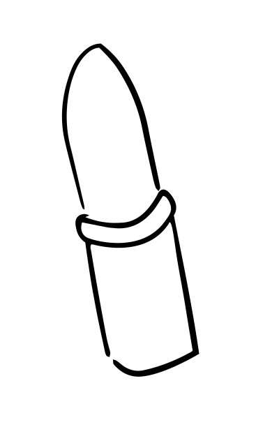 口红轮廓图。手绘涂鸦插图，白色背景上的黑色图像。矢量插图。图片下载