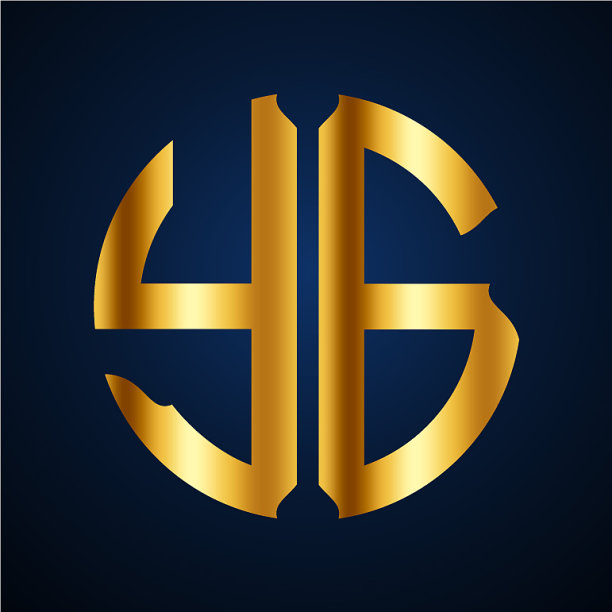 首字母yg圆形，优雅的金色图片下载