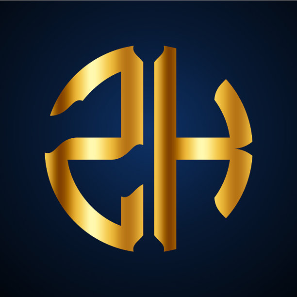 首字母zh圆形，优雅的金色图片下载