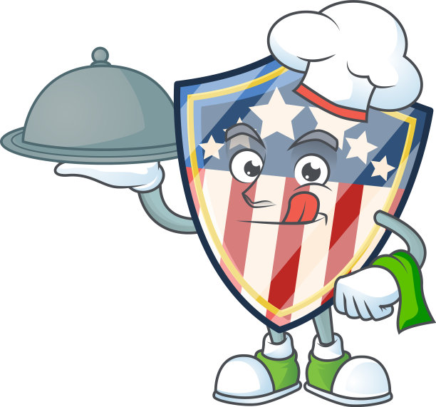 一个图标复古盾徽章美国作为一个厨师图片下载
