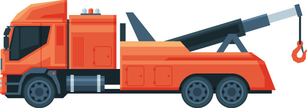 红色拖车疏散车辆道路援助图片下载