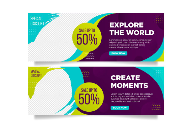 旅游度假横幅设计模板图片下载