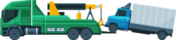 拖车运送卡车撤离车辆图片下载