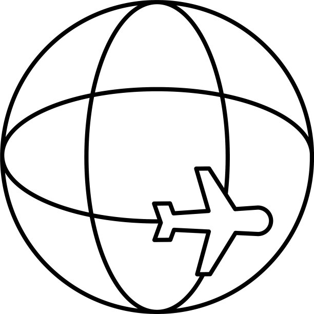 球体世界行星与飞机飞行线图片下载