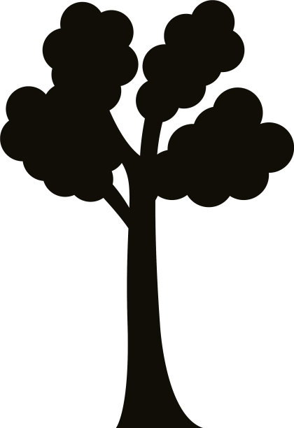 树枝剪影风格图标图片下载