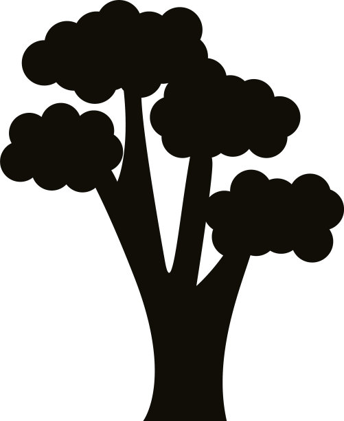 树枝剪影风格图标图片下载