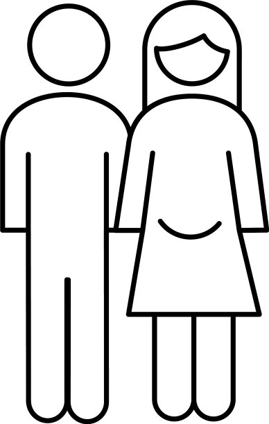 家庭父母夫妇怀孕图形线条风格图片下载