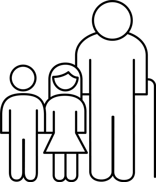 老爷爷带着孙女和孙子图片下载