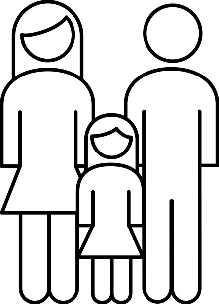 家庭父母夫妇与女儿图线图片下载