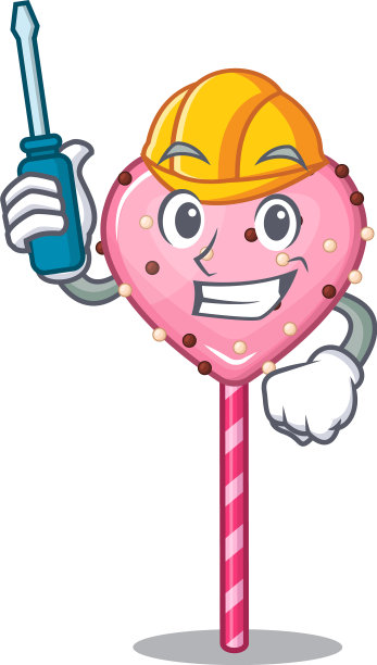 卡通人物风格的心形棒棒糖图片下载