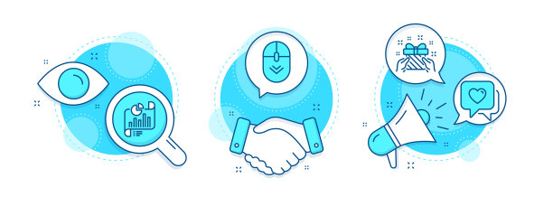 向下滚动心脏和报告文档图标集图片下载