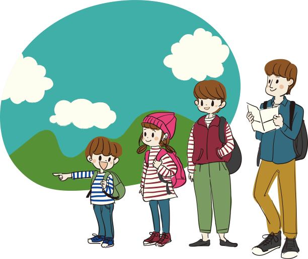 插图一个家庭谁来旅行和爬山图片下载