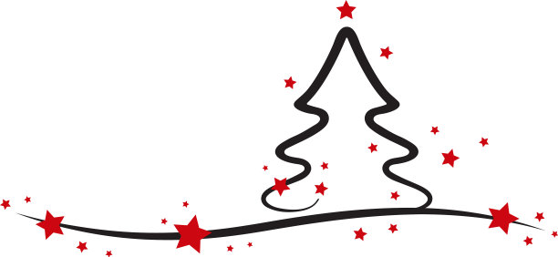 圣诞树红星白底图片下载
