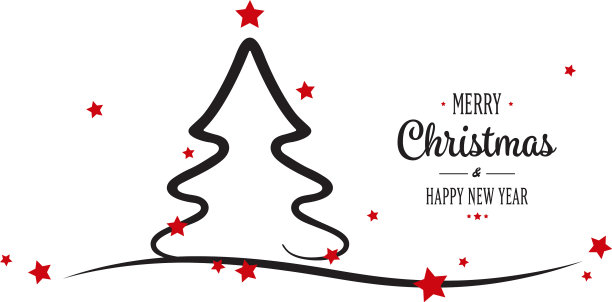 圣诞树上红红的星星问候白白的图片下载