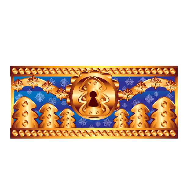 漂亮的蓝色和金色的箱子作为明信片图片下载