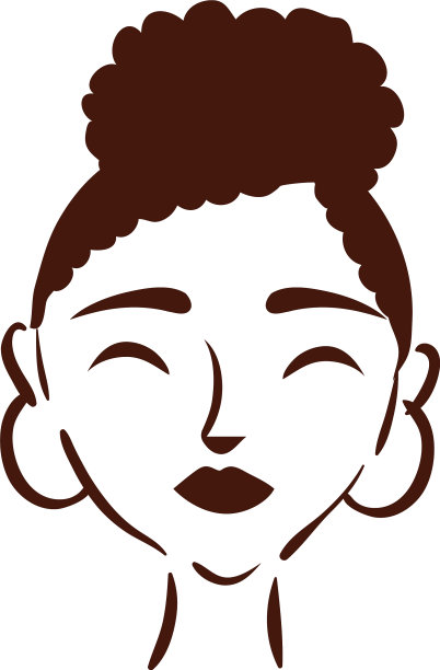 年轻的非洲妇女短发剪影风格图片下载