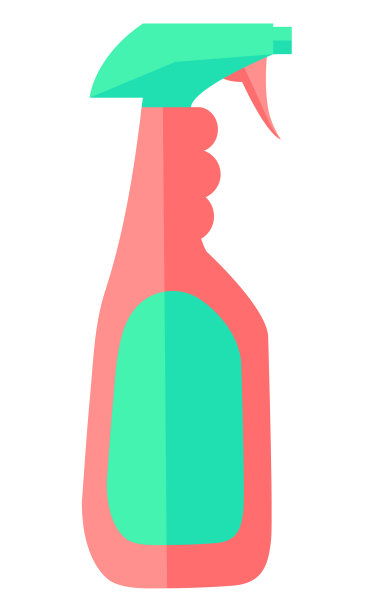 在瓶子或容器内喷洒清洁剂，用于清洗图片下载