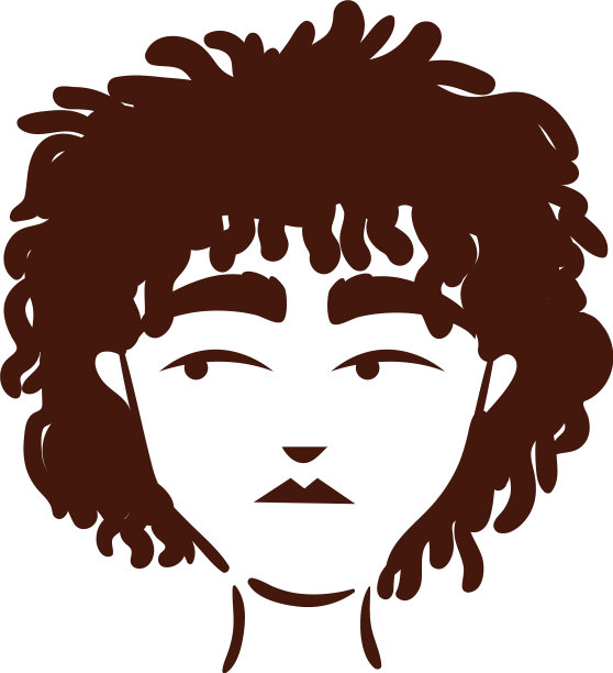 年轻的非洲妇女与长剪影风格图片下载