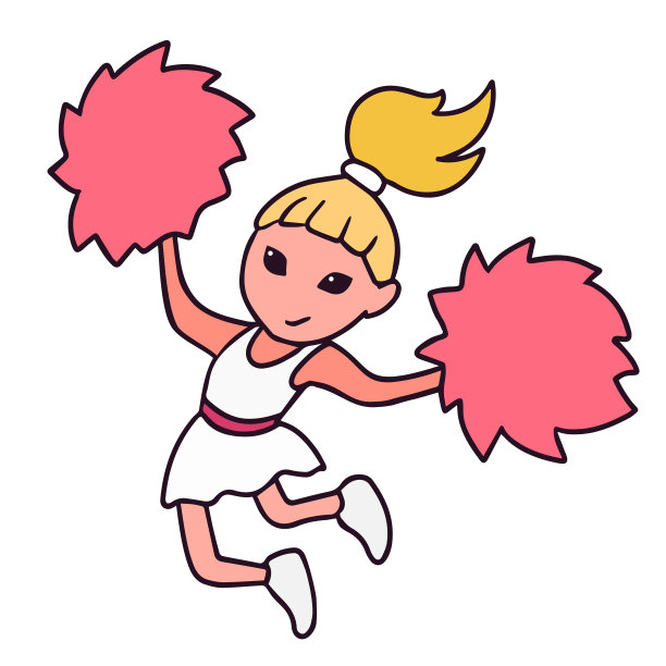 可爱的啦啦队女孩跳了进来图片下载