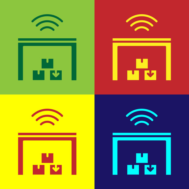 波普艺术智能仓库系统图标隔离上图片下载