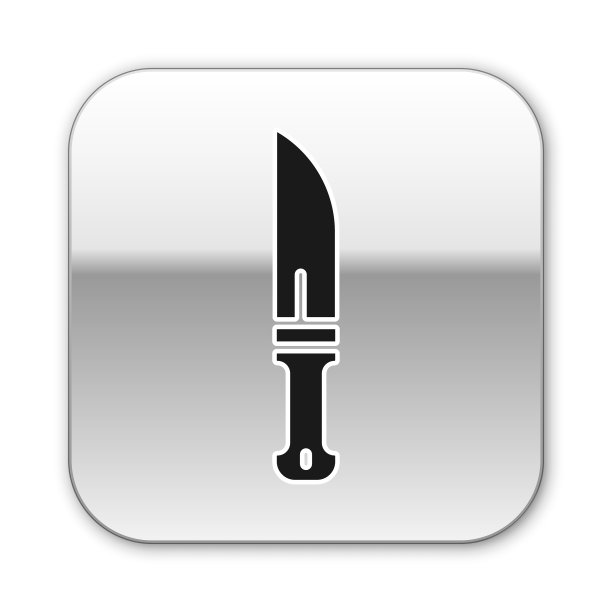 黑色猎人刀图标孤立在白色上图片下载