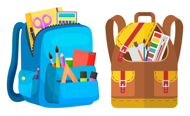 彩色学校背包回学校图片下载