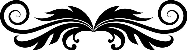 黑色装饰叶形图案图片下载