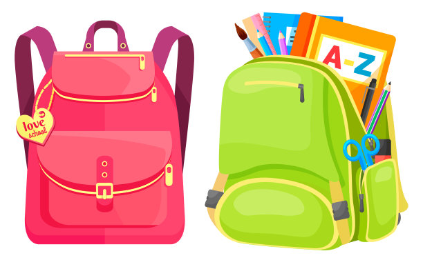 彩色学校背包回学校图片下载