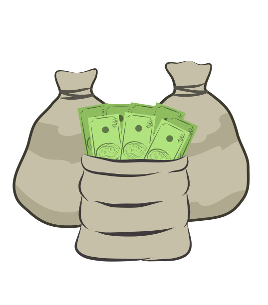 百元钱袋图标设计孤立上图片下载