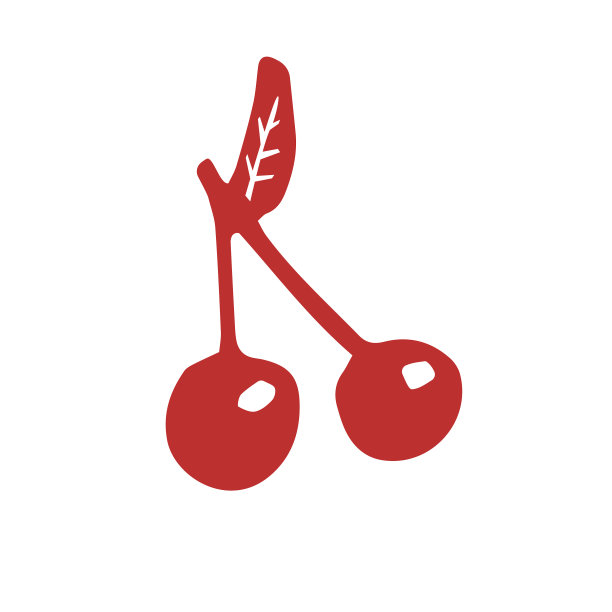 手绘红樱桃涂鸦图片下载