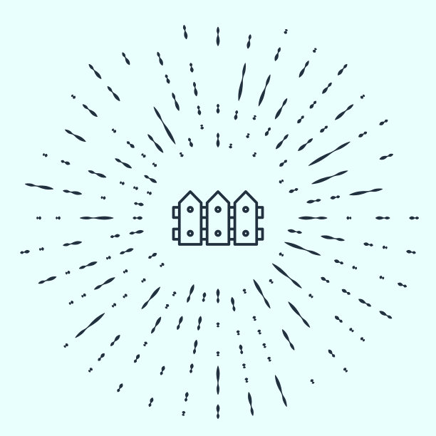 黑线花园栅栏木制图标孤立上图片下载