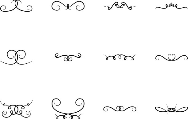 图标设置复古漩涡分隔剪影图片下载