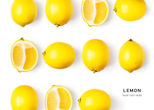 柠檬柑橘类水果背景和创意布局图片下载