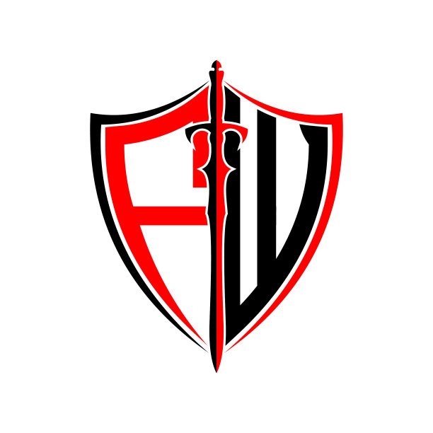 首字母f w盾甲剑标志设计图片下载