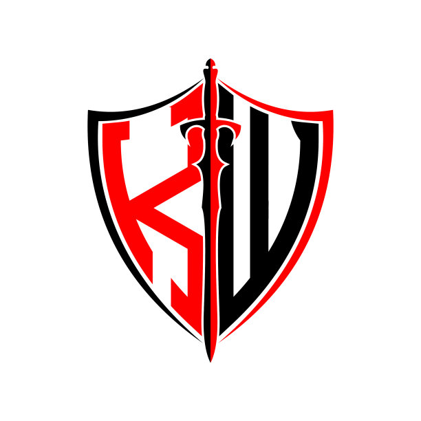 标志设计的首字母k w盾铠剑图片下载