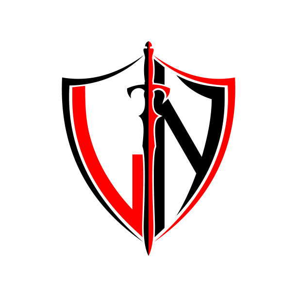 首字母l n盾甲剑为标志设计图片下载