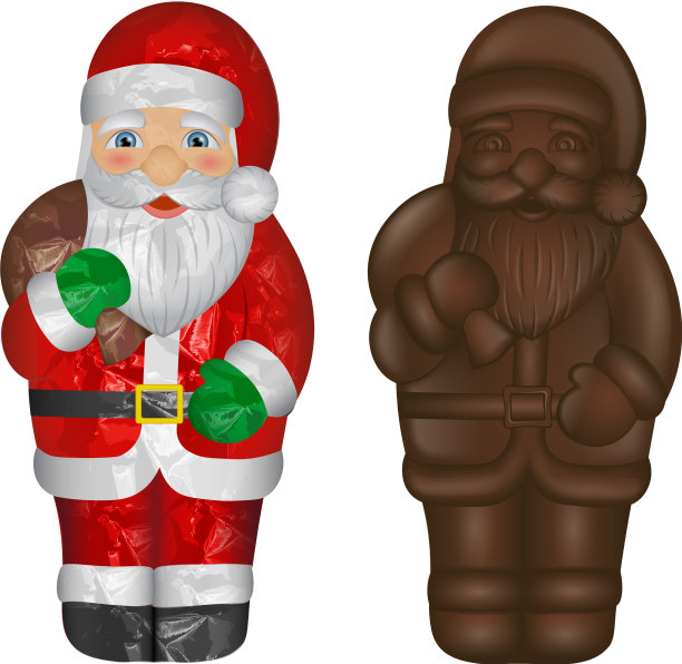 孤立的巧克力圣诞老人图片下载