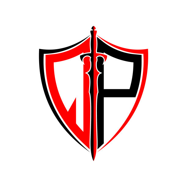 标志设计的首字母q p盾甲剑图片下载