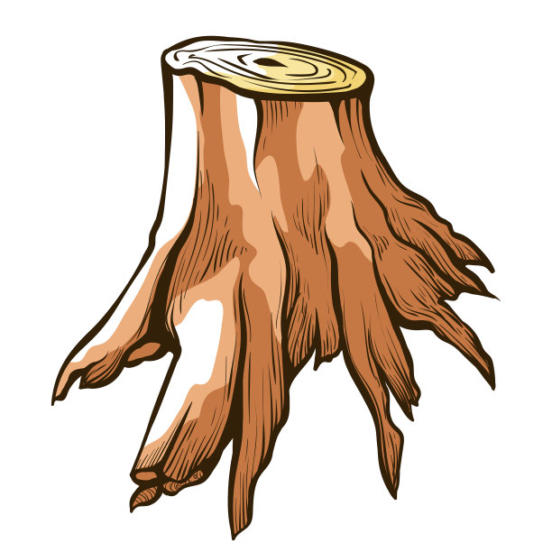 树桩素描木桩的剩余部分图片下载