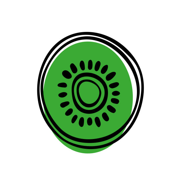 白色背景上的猕猴桃半只多汁的猕猴桃图片下载