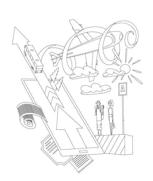 网上预订飞机或巴士购买图片下载