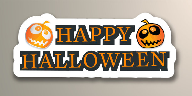 万圣节快乐的南瓜贴纸图片下载