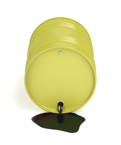 油从金属桶中溢出图片下载