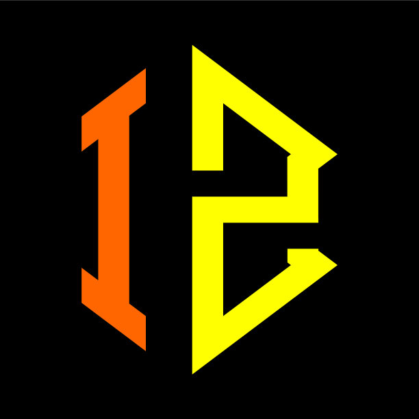 首字母I z六边形字母标识在橙色和图片下载