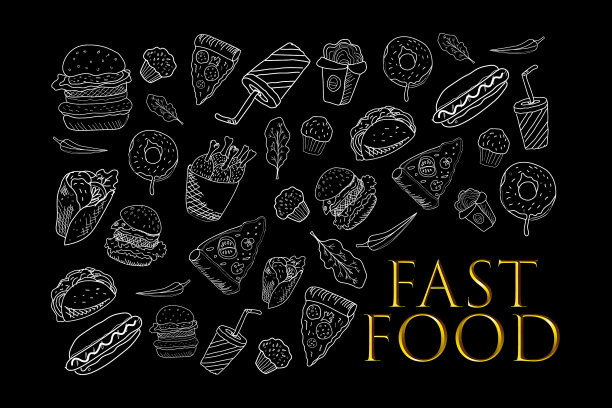 白色垃圾食品海报作品图片下载