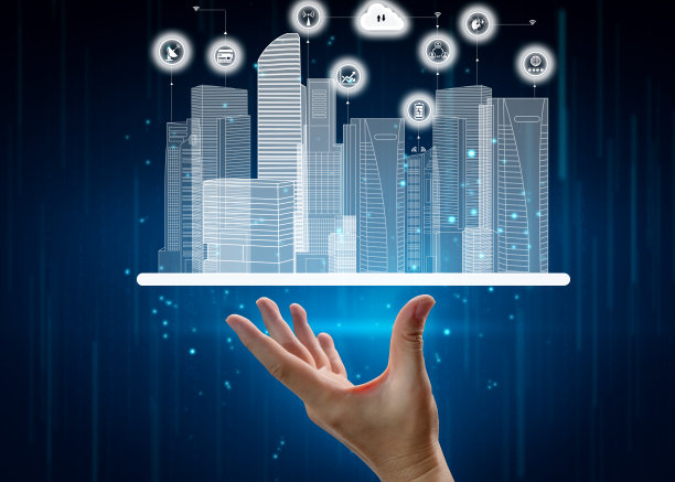 智慧城市的先进通信和全球互联网网络连接图片下载