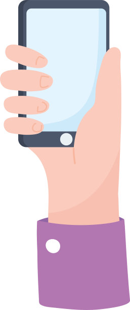 男性手与智能手机隔离白色图片下载