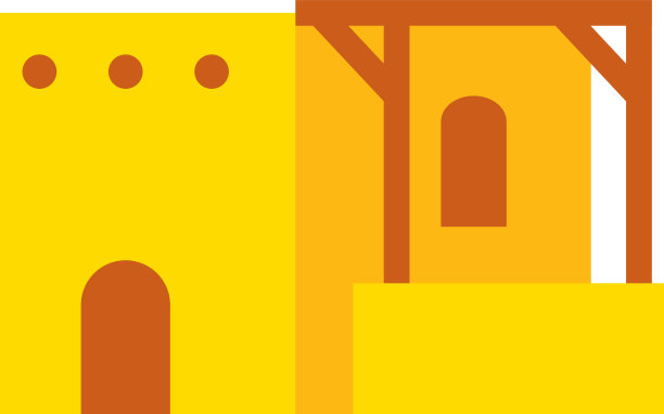 埃及房屋图标平面风格图片下载
